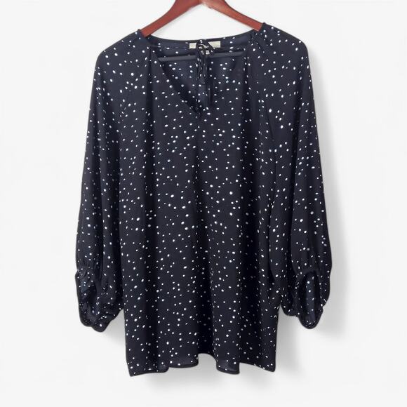 Sejour Tops - Sejour Women’s Blouse Romantic Wedding Guest Mother of the Bride Black Dot 1X